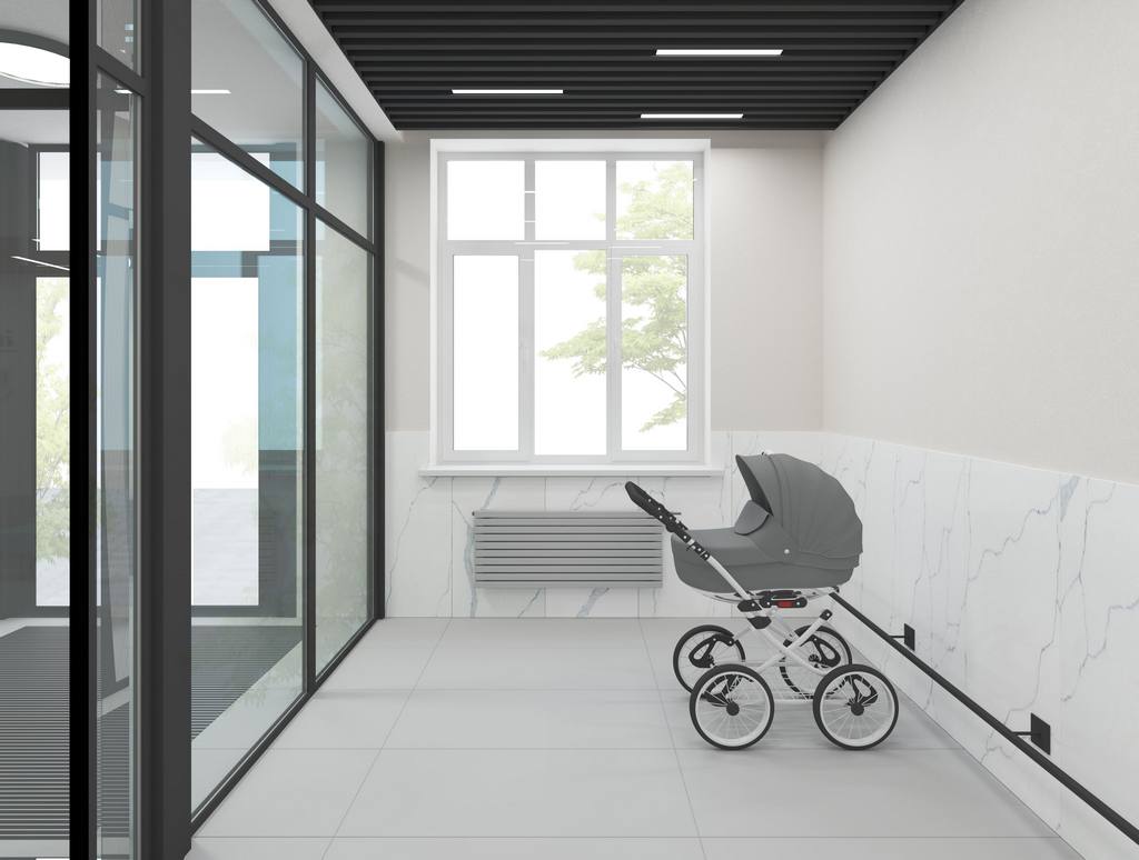 Помещение для хранения колясок на 1 этаже 
