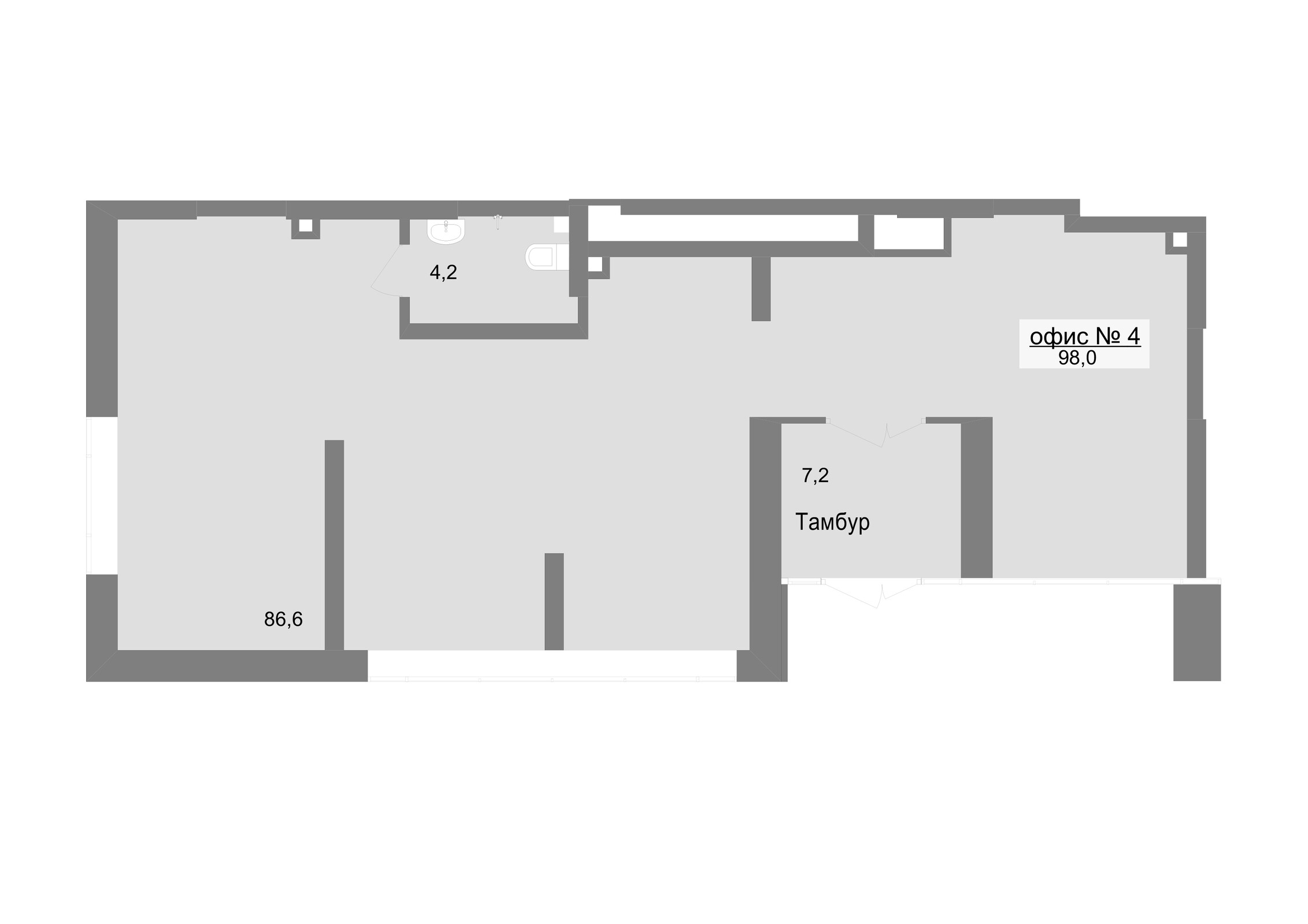Офисное помещение, 98 м², 29 400 000 ₽, 300 000 ₽/м², г. Екатеринбург, ул. Викулова, д. .,  №4, («ЖК Контрасты»), этаж: 1/25