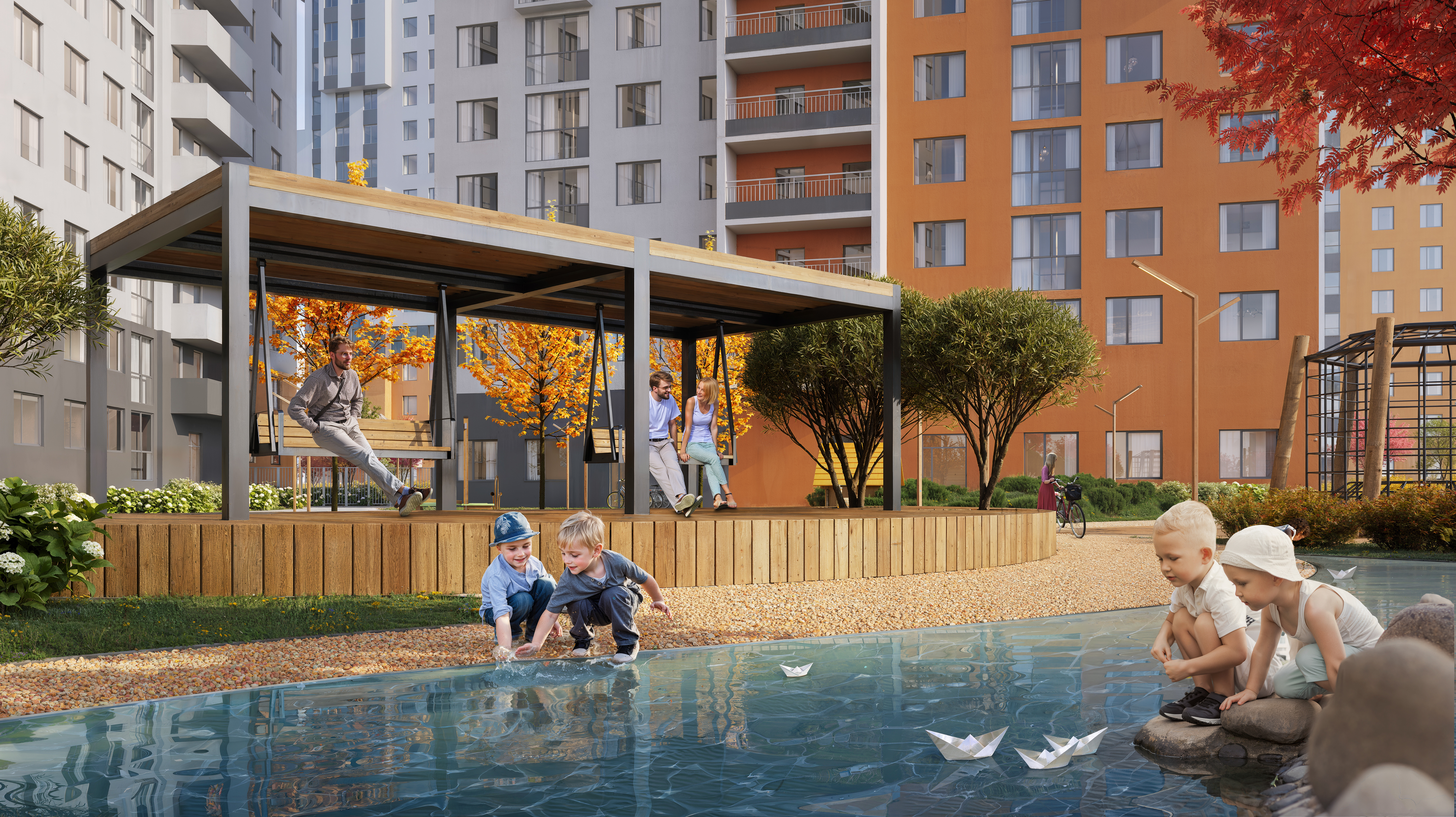 Искусственный водоём во дворе