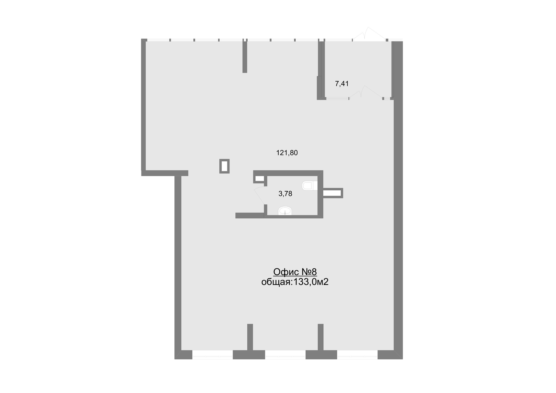 На Тенистой Коммерческая недвижимость, 133 м², 26 600 000 ₽, 200 000, г. Екатеринбург, ул. Тенистая, д. 8, стр. 6, №8, («ЖК «На Тенистой»»), этаж: 1/22