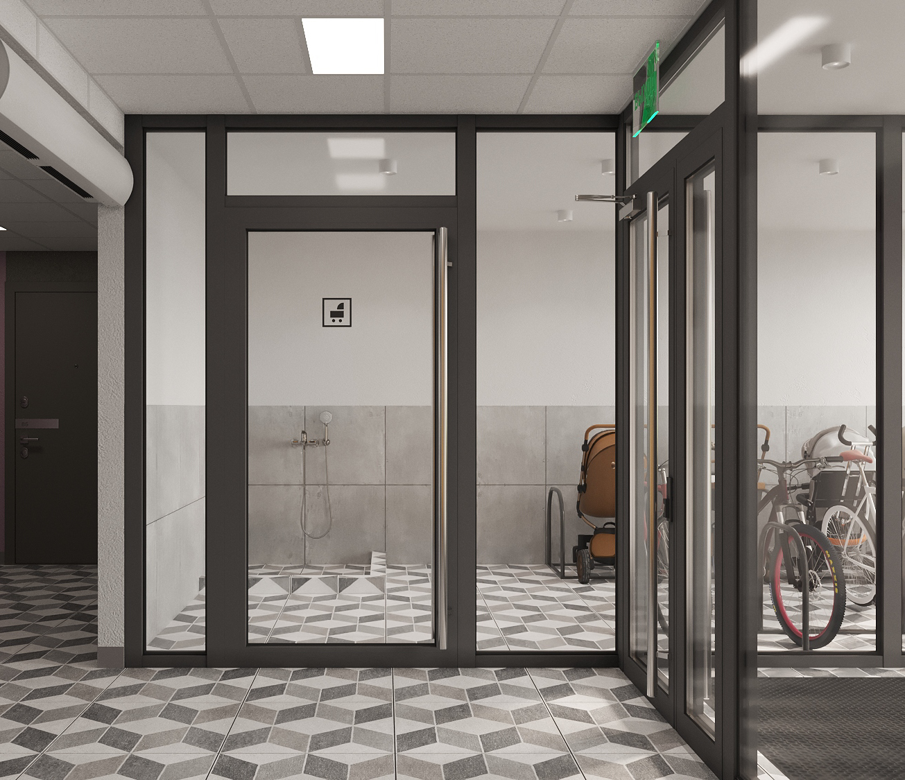 Колясочные в каждой секции